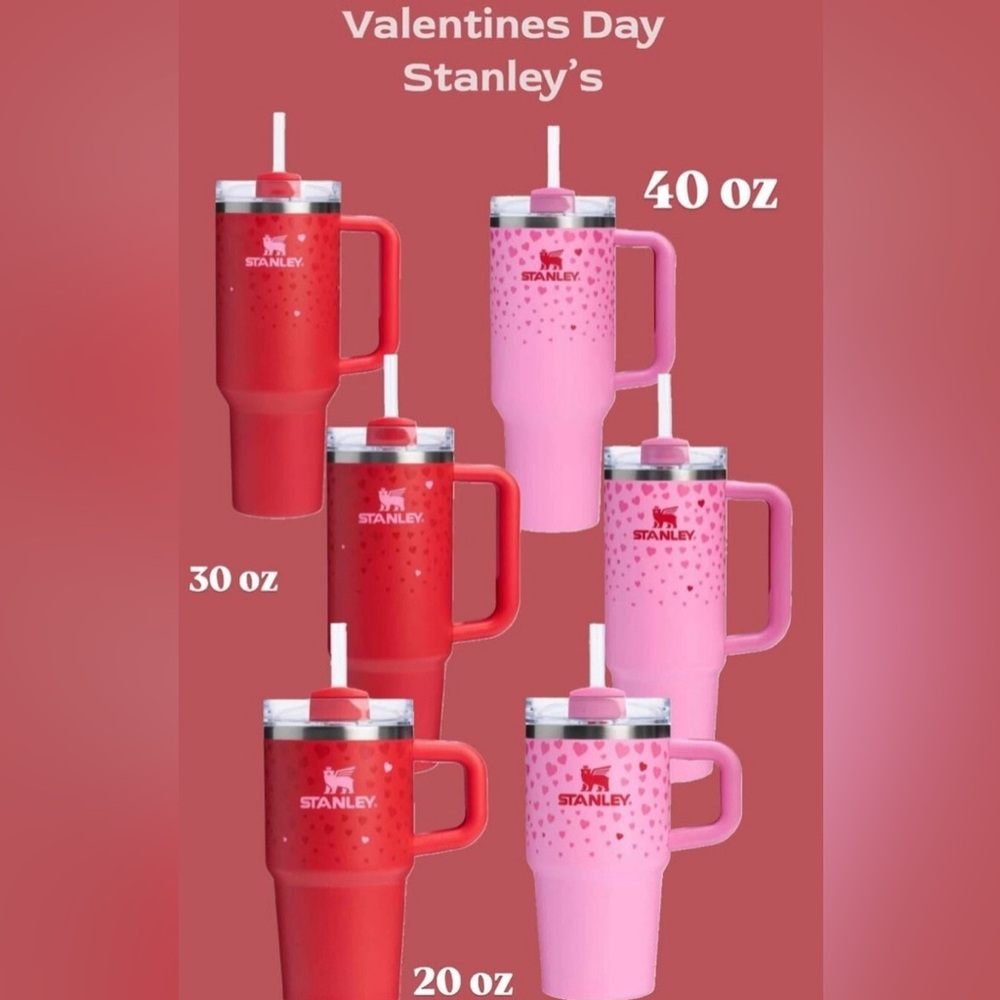 STANLEY Valentine Red Pink Heart Exclusive w Tumbler Boot